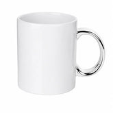 11 oz. plated sublimation ceramic mug, silver handle