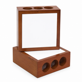 4 by 4 inch cherry wood pencil holder blank, no tile, sublimation desk organizer