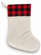 Red blank Christmas stocking for sublimation, 9.8 x 14 in