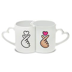 11 oz. Lover's Mug Set - Heart Handle