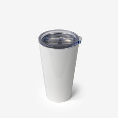 16 oz Stainless Steel Insulated Tumbler w/Clear Plastic Lid