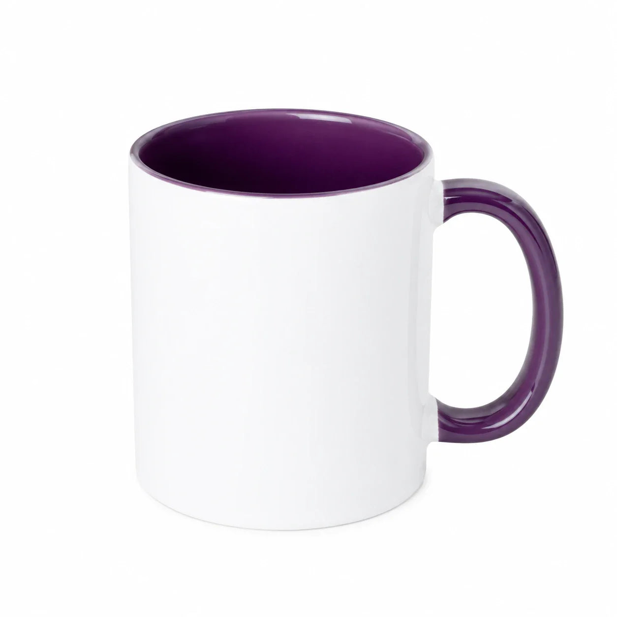 ORCA 11 oz. Two-Tone Sublimation Ceramic Mug Inner/Handle Purple Blanks - Purple, sublimation blank