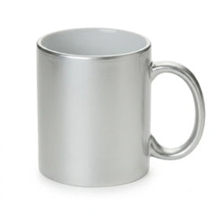 11 oz. plated sublimation ceramic mug, full silver