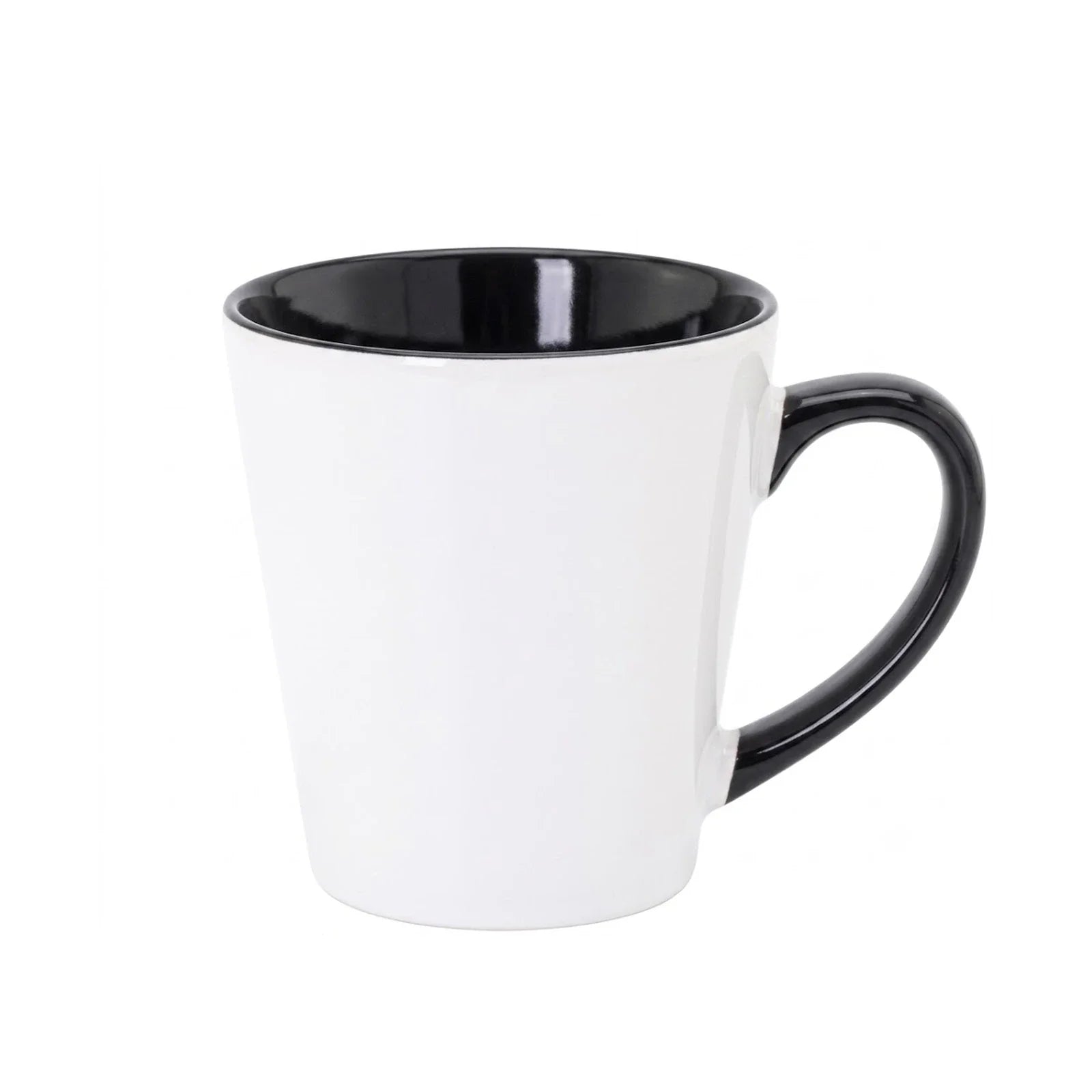 12 oz. two-tone sublimation ceramic latte mug, black
