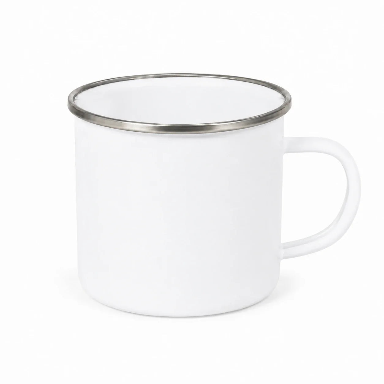 22 oz. Fine Stainless Steel Enamel Cup, Silver Rim Blanks, sublimation blank
