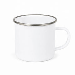 22 oz. Fine Stainless Steel Enamel Cup, Silver Rim Blanks, sublimation blank