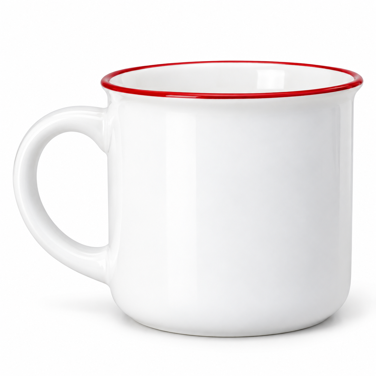 13 oz new bone china sublimation mug blank with red rim ORCA coated wholesale