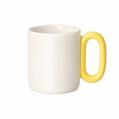 ORCA 12 oz. New Bone China Mug with Colored Oval Handle Blanks - Yellow, sublimation blank
