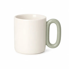 ORCA 12 oz. New Bone China Mug with Colored Oval Handle Blanks - Grayish Green, sublimation blank