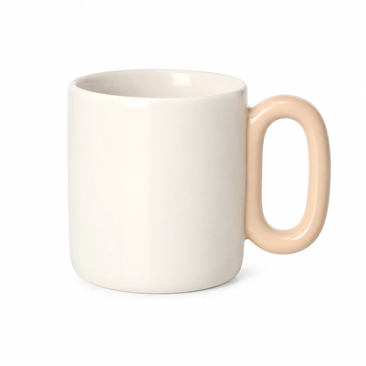ORCA 12 oz. New Bone China Mug with Colored Oval Handle Blanks - Light Pink, sublimation blank