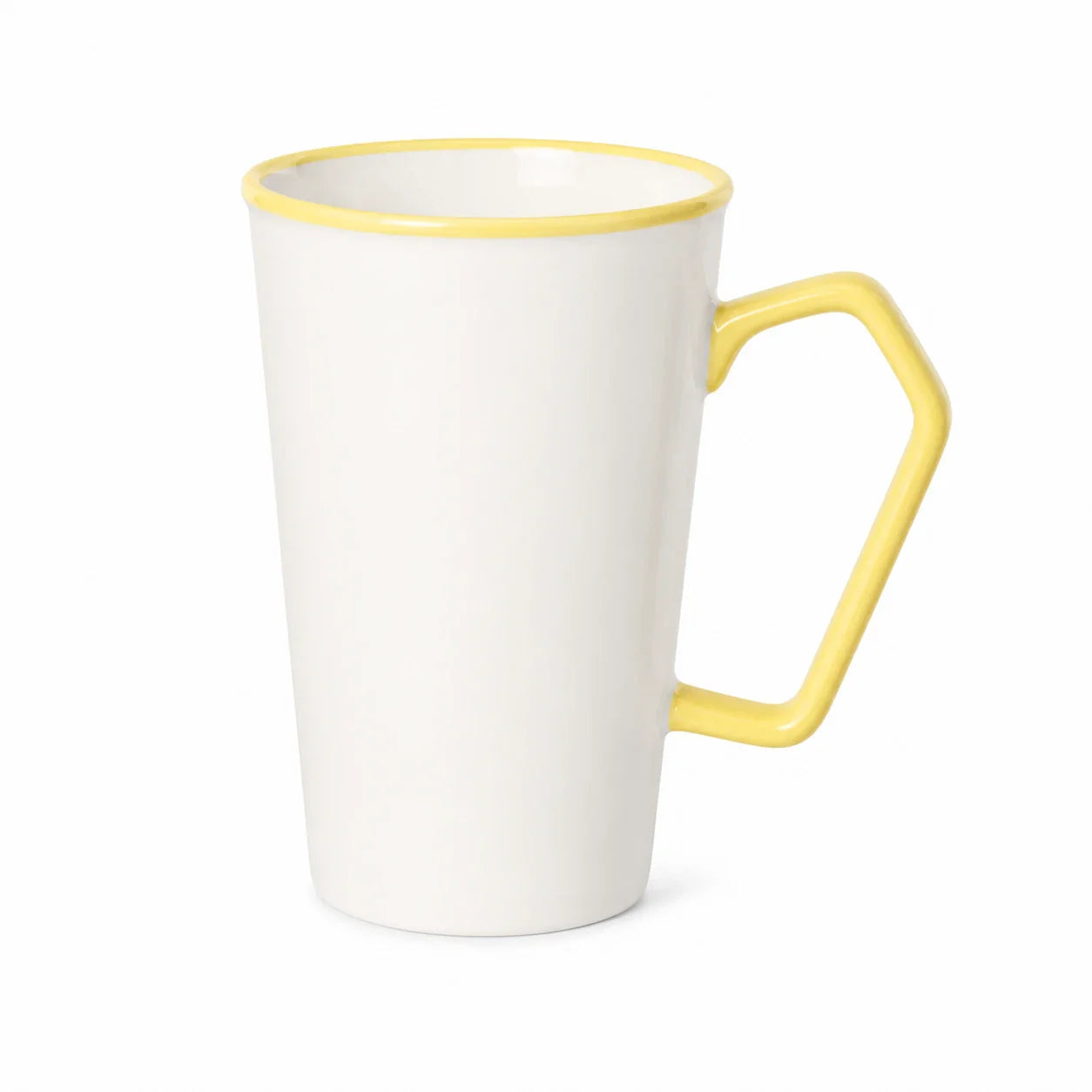 ORCA 15 oz. Two-Tone Latte New Bone China Mug Blanks - Yellow, sublimation blank
