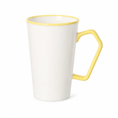 ORCA 15 oz. Two-Tone Latte New Bone China Mug Blanks - Yellow, sublimation blank
