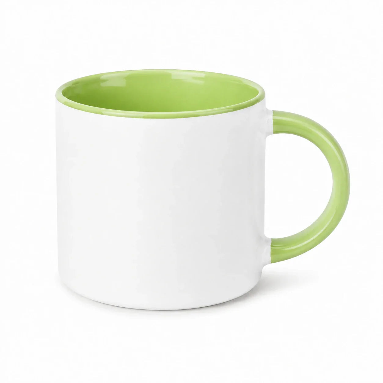 ORCA 14 oz. Inner/Handle Color Stoneware Coffee Mug Blanks - Green, sublimation blank