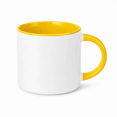 ORCA 14 oz. Inner/Handle Color Stoneware Coffee Mug Blanks - Light Yellow, sublimation blank