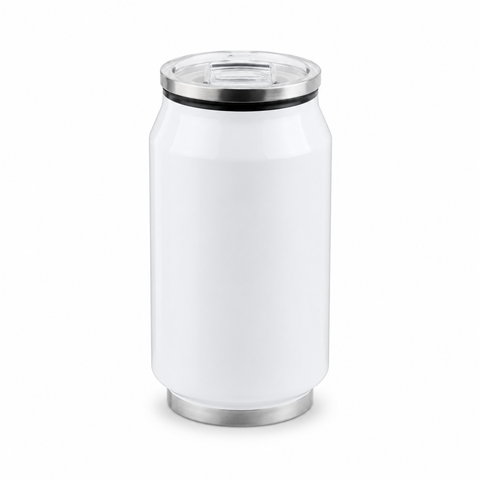 ORCA 9 oz. Stainless Steel Can Tumbler Blanks — White, Straw Lid