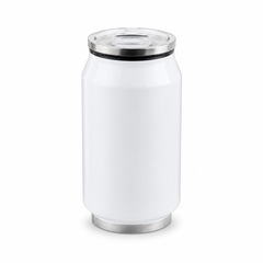 ORCA 9 oz. Stainless Steel Can Tumbler — White, Straw Lid