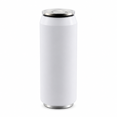 ORCA 17 oz. Stainless Steel Can Tumbler — White, Straw Lid