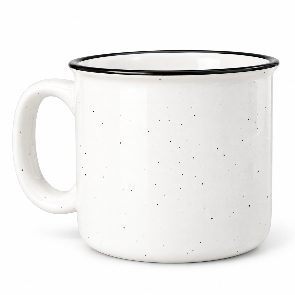18 oz new bone china sublimation mug blank sparkling finish black rim wholesale