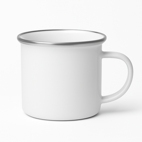 18 oz Silver enamel cup blank wholesale