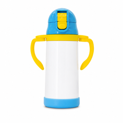 ORCA 350 ml. Double-Handle Baby Water Bottle — White, Straw