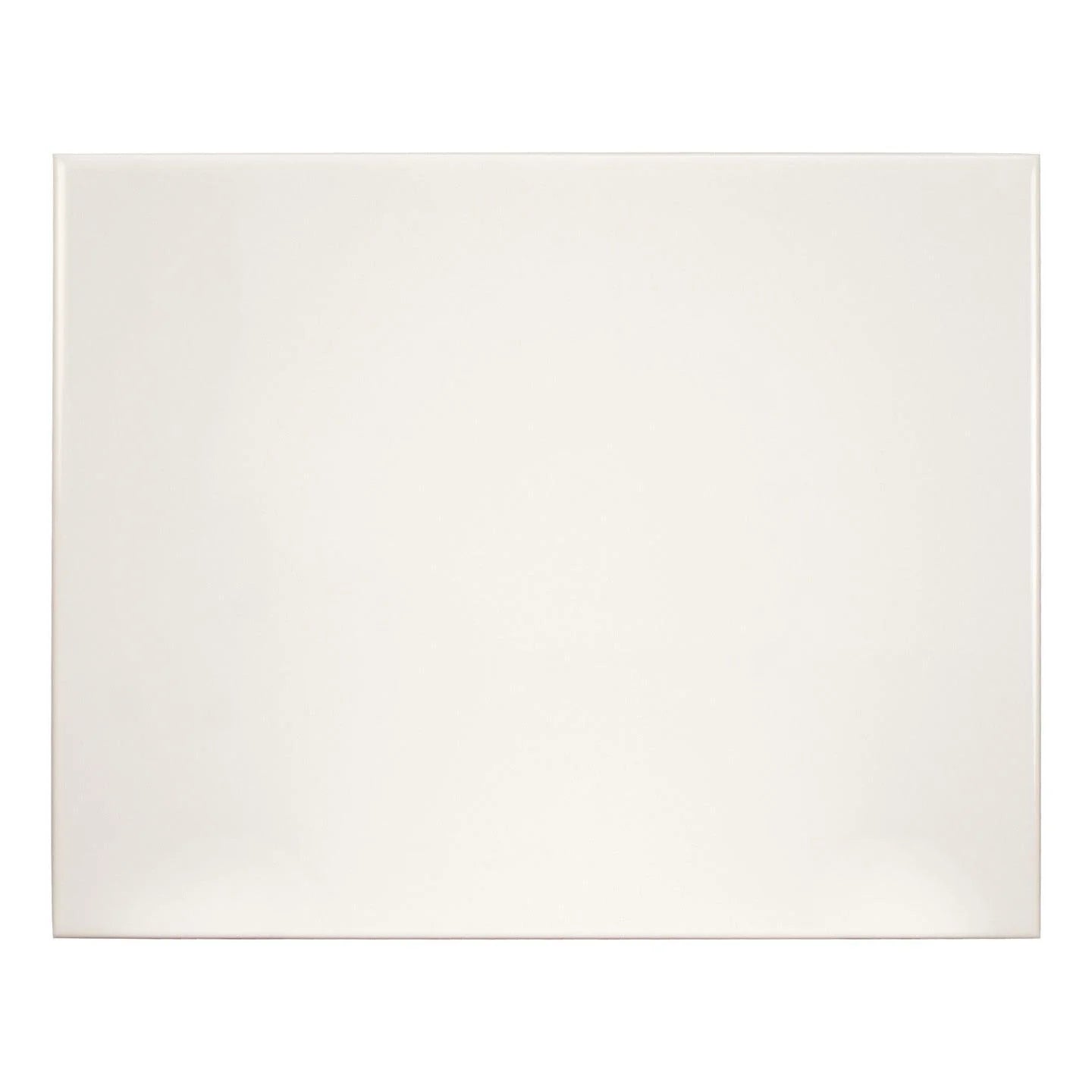 A square, glossy off-white ceramic tile shown against a plain white background.