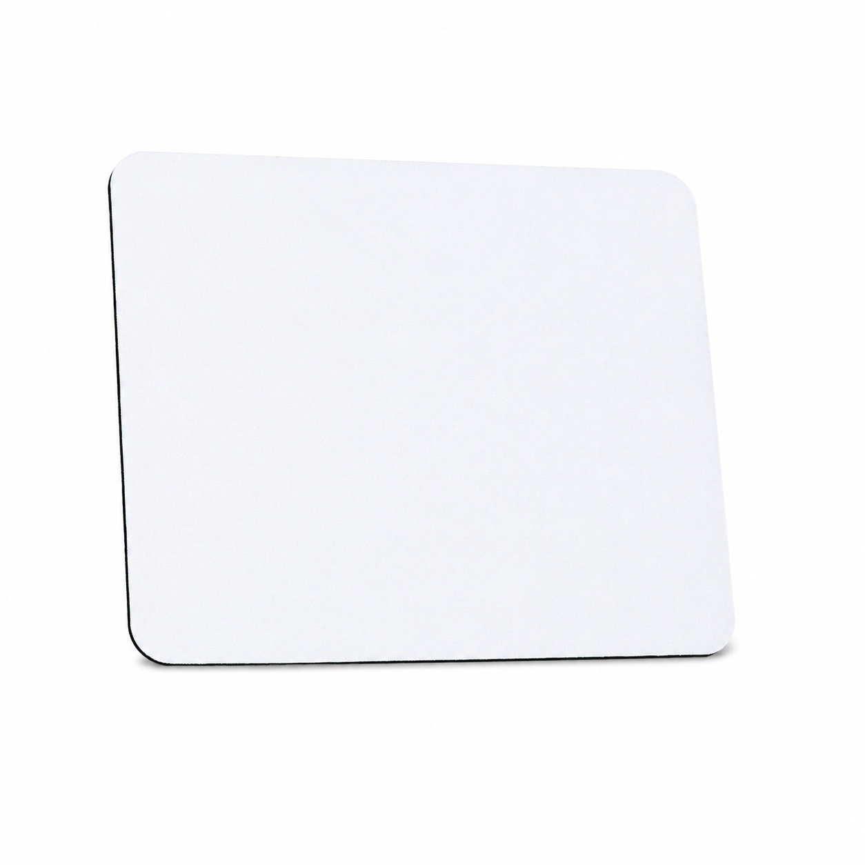 Black 5mm sublimation mouse pad blank with white printable top surface, 9.25 by 7.75 inch