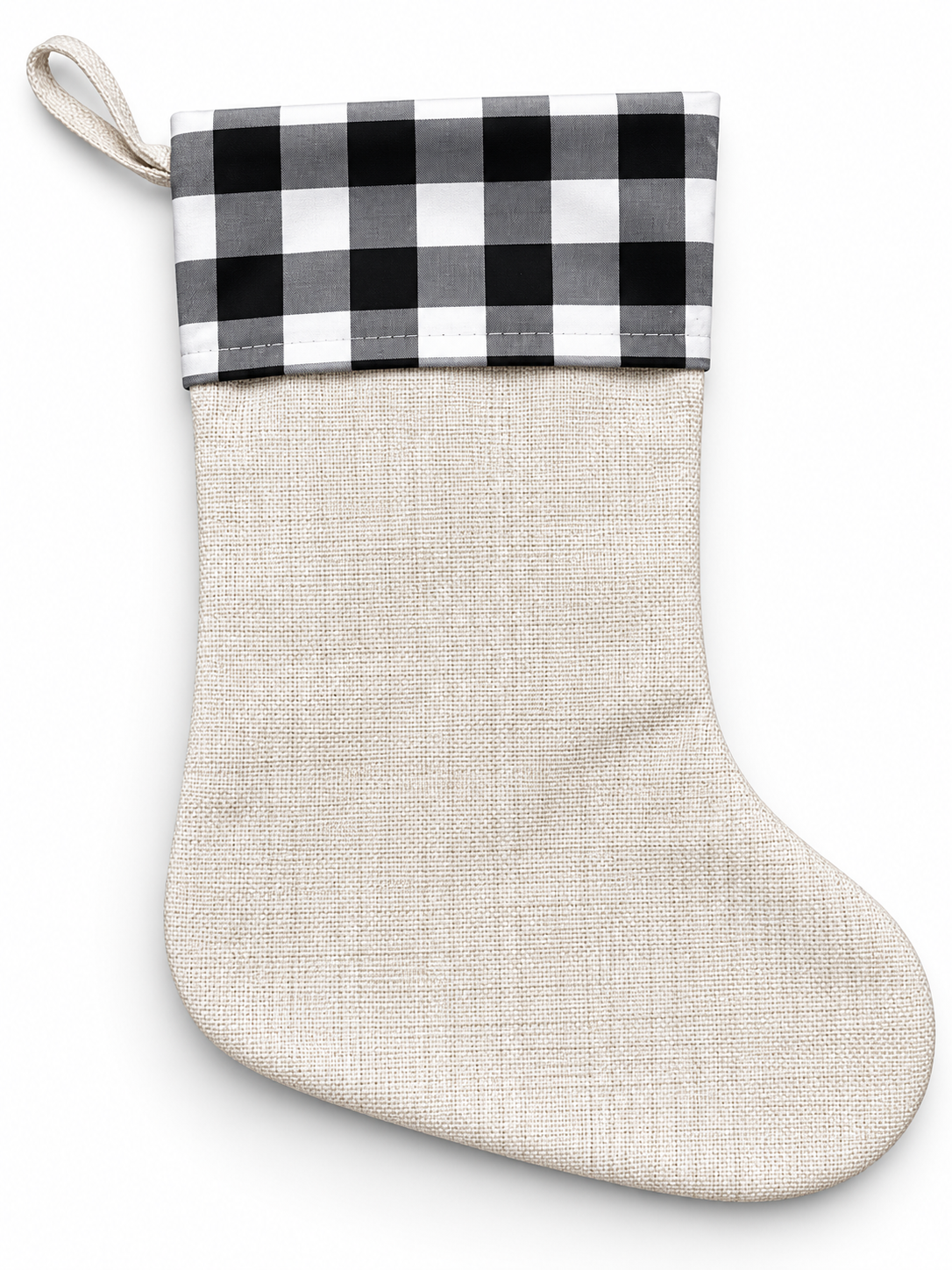 Black blank Christmas stocking for sublimation, 9.8 x 14 in