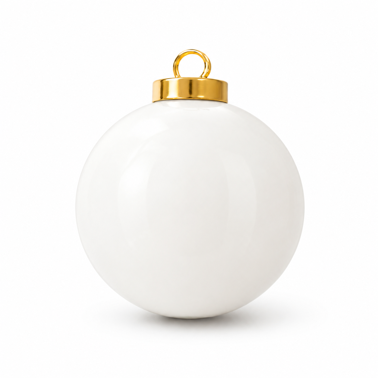 Round Christmas ball ornament blank with white sublimation surface for photos