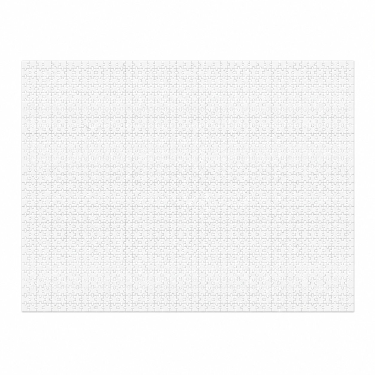 A square white puzzle with a light gray interlocking piece pattern, centered on a solid white background.