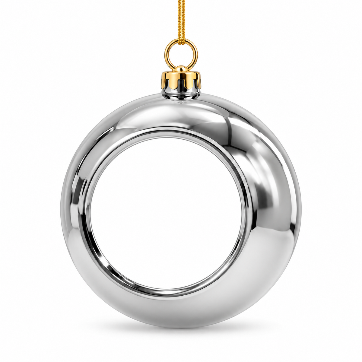 80 mm silver plastic sublimation Christmas ball ornament blank with metal insert wholesale