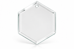 ORCA 3 in. Glass Christmas Ornament Blanks, Hexagon Photo Ornament - 192/Case